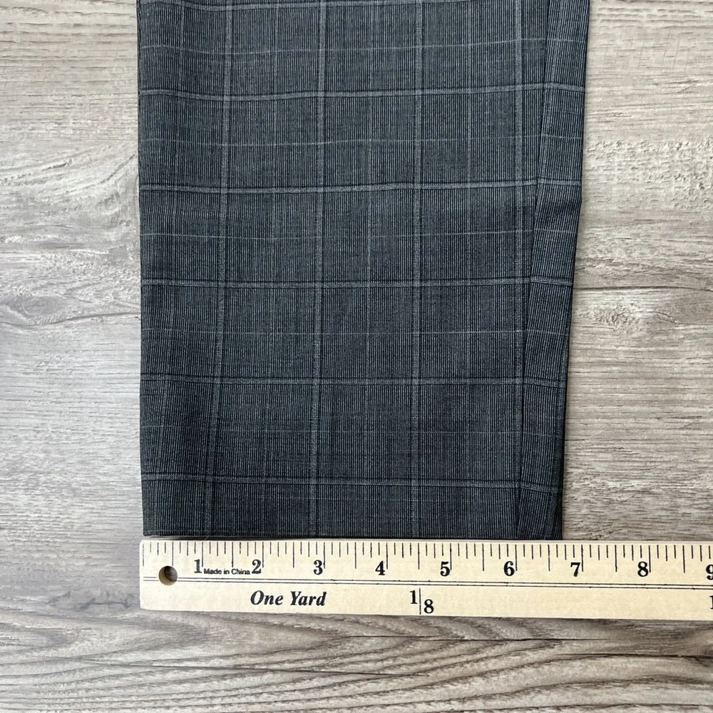 Club Monaco Sutton Slim Fit Pants Mens 32x32 Gray Plaid Wool Blend
